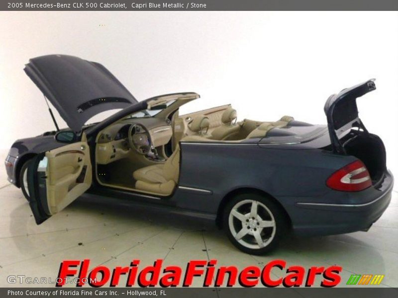 Capri Blue Metallic / Stone 2005 Mercedes-Benz CLK 500 Cabriolet