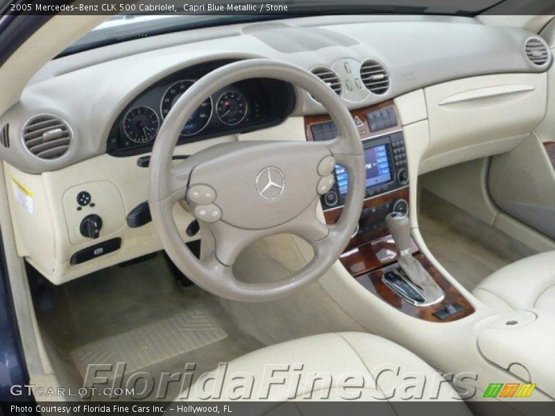 Capri Blue Metallic / Stone 2005 Mercedes-Benz CLK 500 Cabriolet