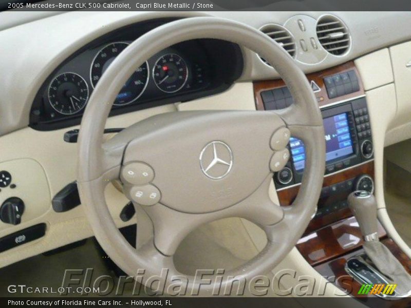 Capri Blue Metallic / Stone 2005 Mercedes-Benz CLK 500 Cabriolet