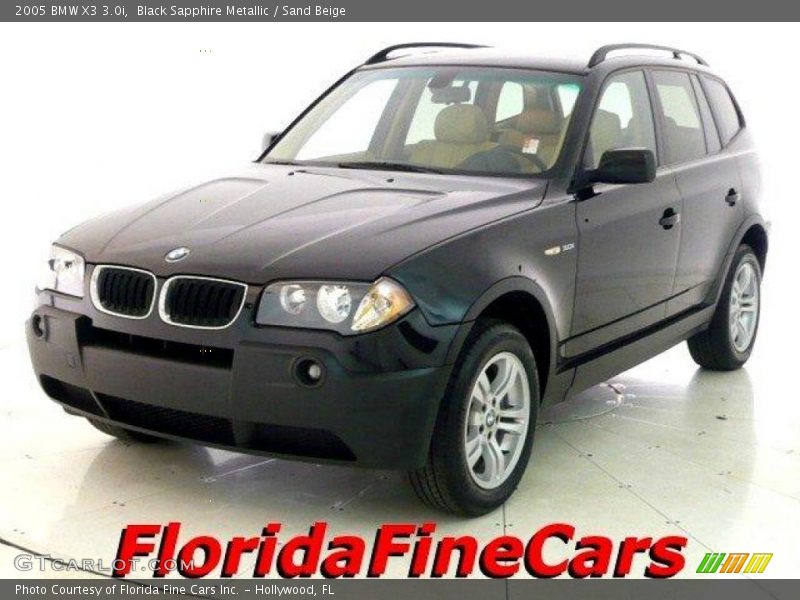 Black Sapphire Metallic / Sand Beige 2005 BMW X3 3.0i