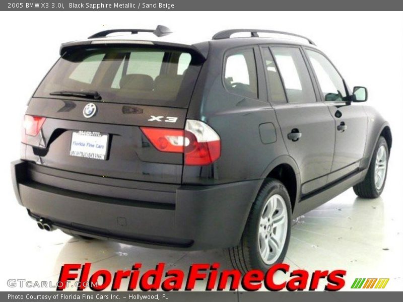 Black Sapphire Metallic / Sand Beige 2005 BMW X3 3.0i