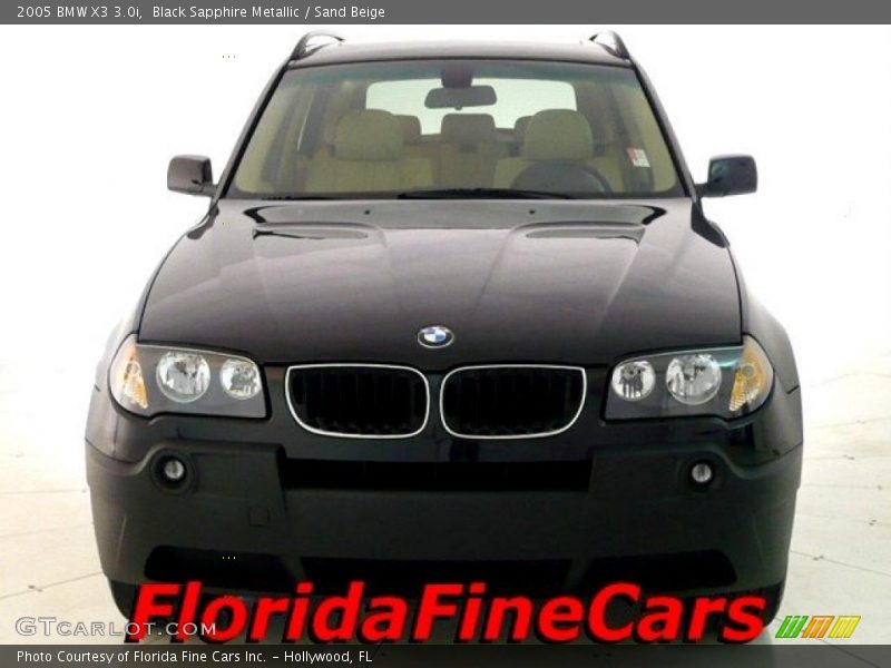 Black Sapphire Metallic / Sand Beige 2005 BMW X3 3.0i