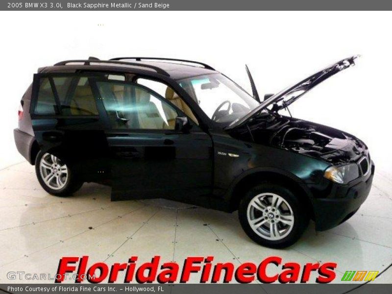 Black Sapphire Metallic / Sand Beige 2005 BMW X3 3.0i
