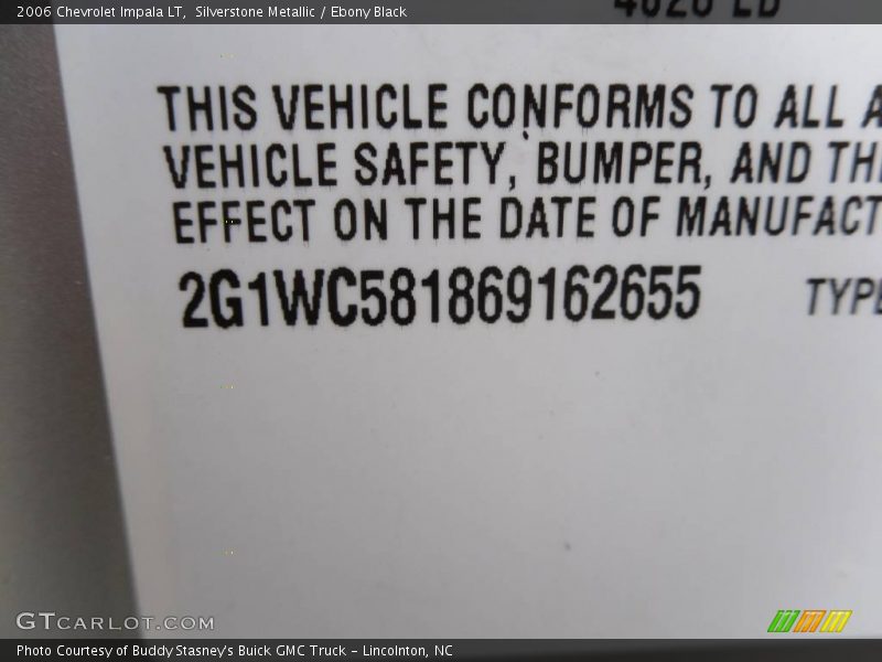 Silverstone Metallic / Ebony Black 2006 Chevrolet Impala LT