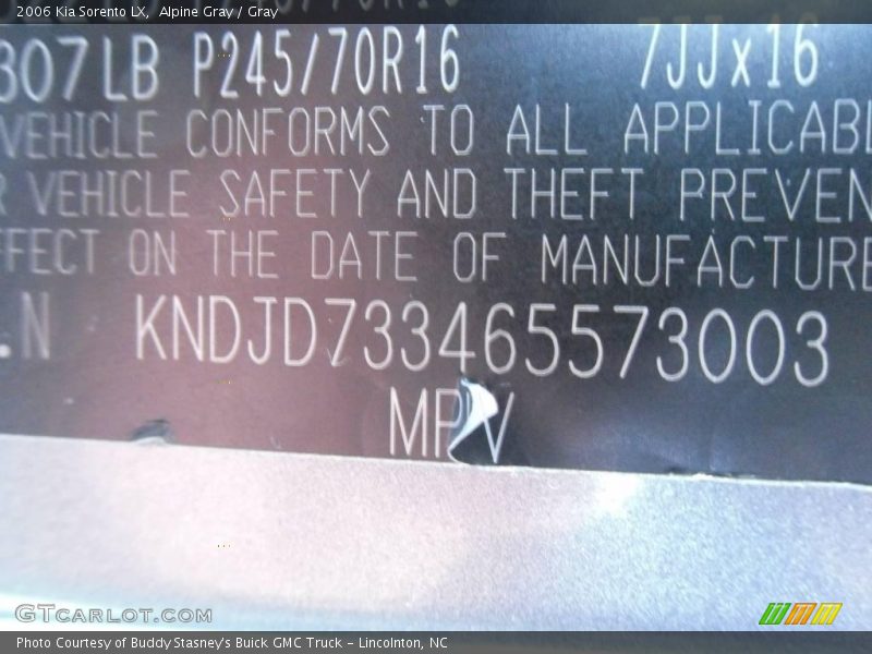 Alpine Gray / Gray 2006 Kia Sorento LX