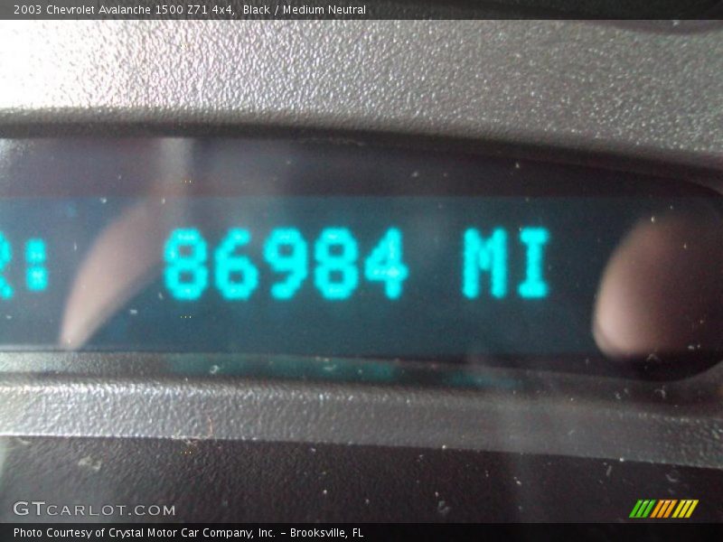 Black / Medium Neutral 2003 Chevrolet Avalanche 1500 Z71 4x4