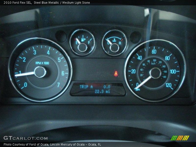 Steel Blue Metallic / Medium Light Stone 2010 Ford Flex SEL