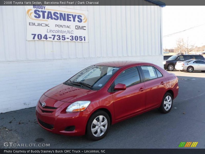 Barcelona Red Pearl / Dark Charcoal 2008 Toyota Yaris Sedan