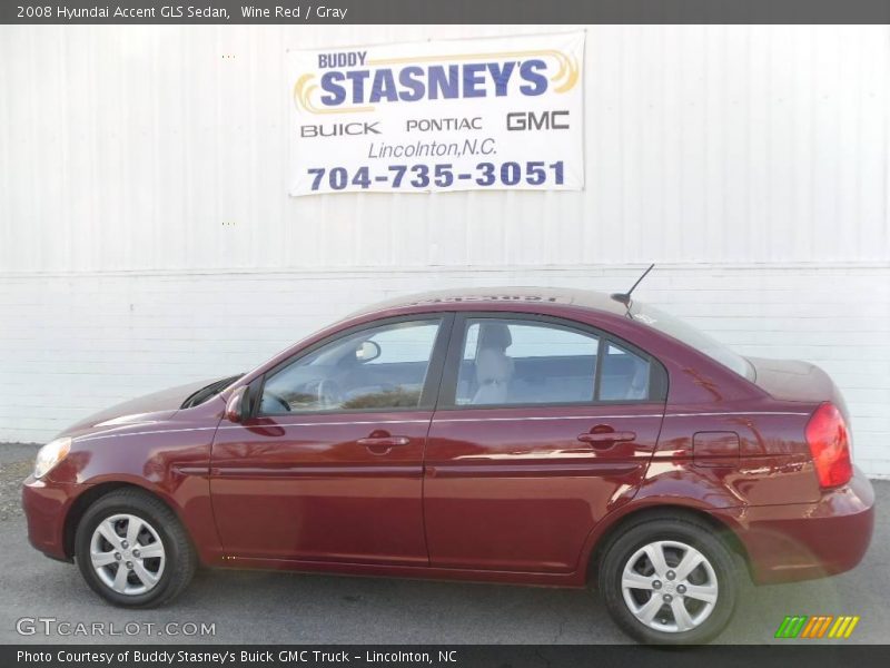 Wine Red / Gray 2008 Hyundai Accent GLS Sedan