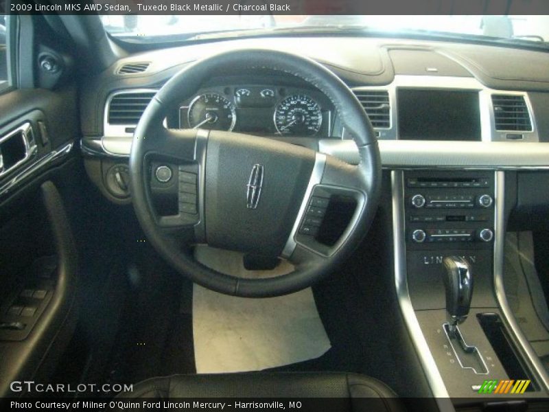 Tuxedo Black Metallic / Charcoal Black 2009 Lincoln MKS AWD Sedan