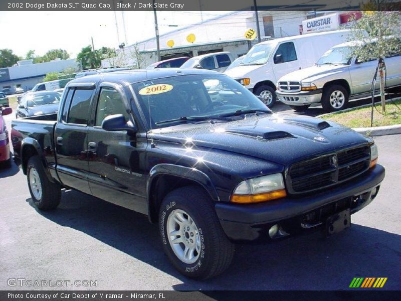 Black / Dark Slate Gray 2002 Dodge Dakota SLT Quad Cab