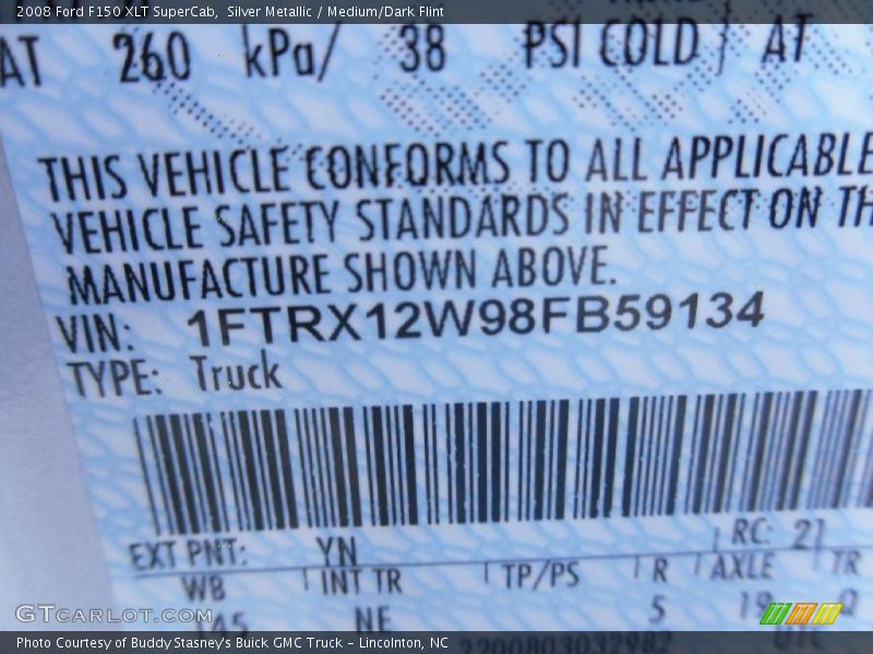 Silver Metallic / Medium/Dark Flint 2008 Ford F150 XLT SuperCab