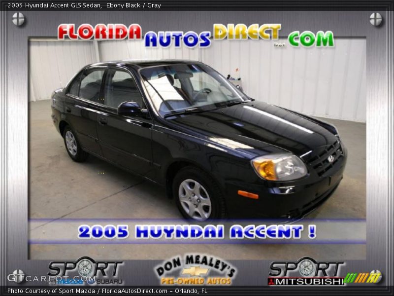 Ebony Black / Gray 2005 Hyundai Accent GLS Sedan
