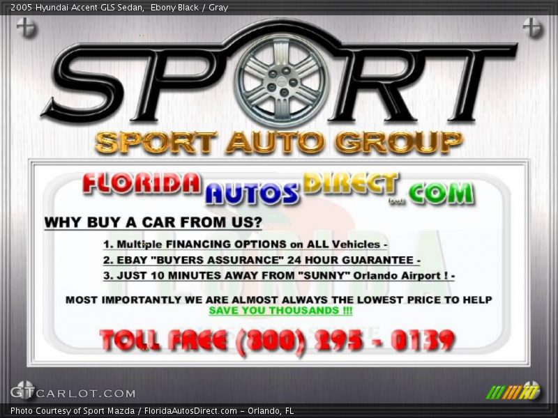 Ebony Black / Gray 2005 Hyundai Accent GLS Sedan