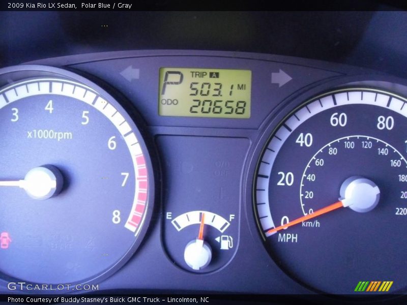 Polar Blue / Gray 2009 Kia Rio LX Sedan