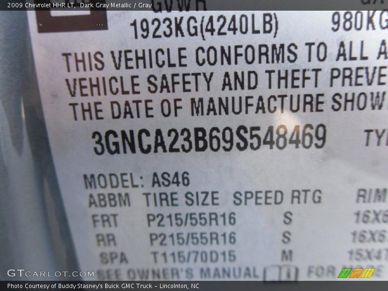 Dark Gray Metallic / Gray 2009 Chevrolet HHR LT