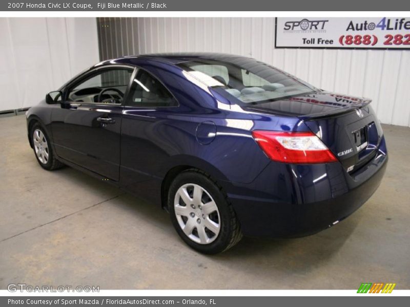 Fiji Blue Metallic / Black 2007 Honda Civic LX Coupe