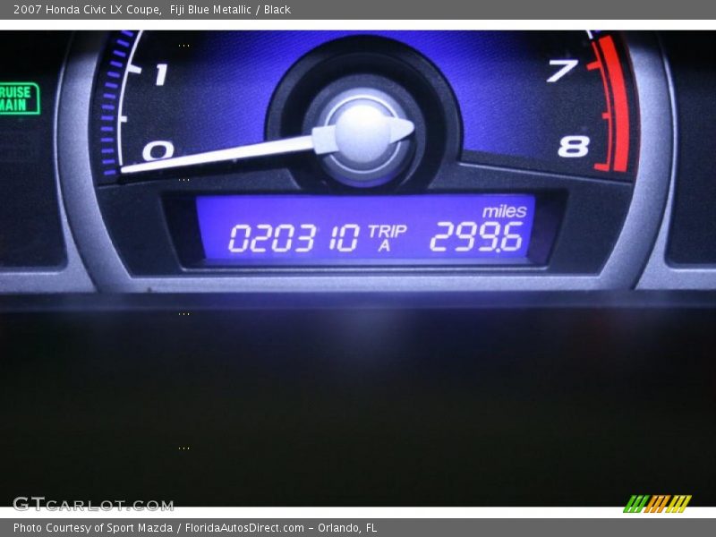 Fiji Blue Metallic / Black 2007 Honda Civic LX Coupe