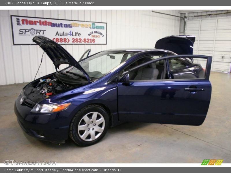 Fiji Blue Metallic / Black 2007 Honda Civic LX Coupe