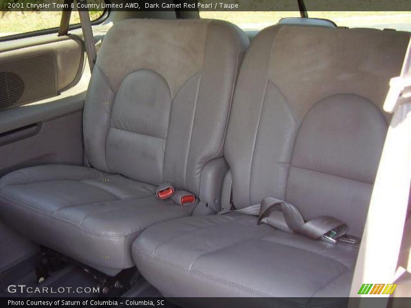 Dark Garnet Red Pearl / Taupe 2001 Chrysler Town & Country Limited AWD