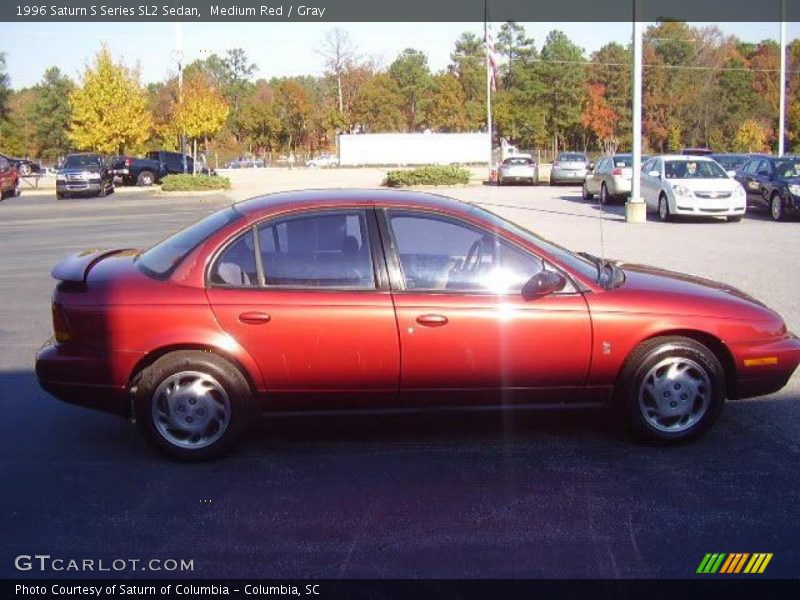 Medium Red / Gray 1996 Saturn S Series SL2 Sedan