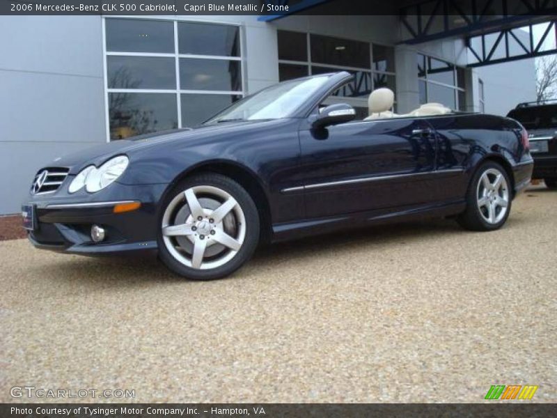 Capri Blue Metallic / Stone 2006 Mercedes-Benz CLK 500 Cabriolet