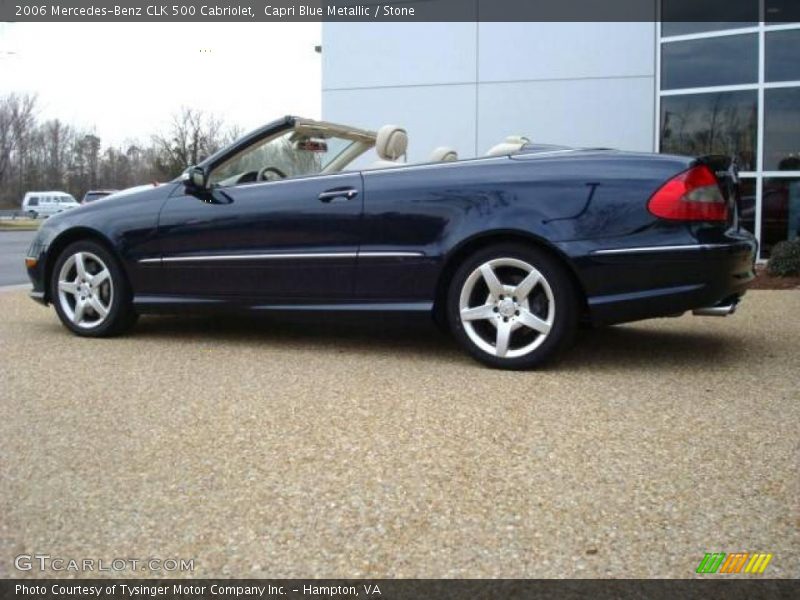 Capri Blue Metallic / Stone 2006 Mercedes-Benz CLK 500 Cabriolet
