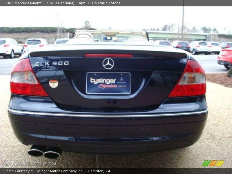 Capri Blue Metallic / Stone 2006 Mercedes-Benz CLK 500 Cabriolet