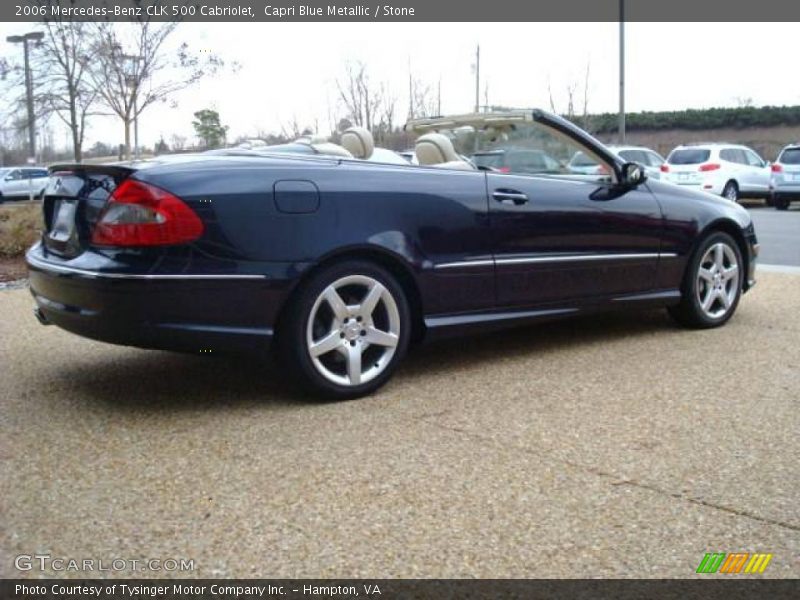 Capri Blue Metallic / Stone 2006 Mercedes-Benz CLK 500 Cabriolet
