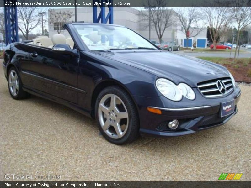 Capri Blue Metallic / Stone 2006 Mercedes-Benz CLK 500 Cabriolet