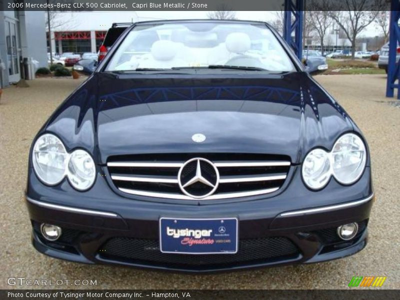 Capri Blue Metallic / Stone 2006 Mercedes-Benz CLK 500 Cabriolet