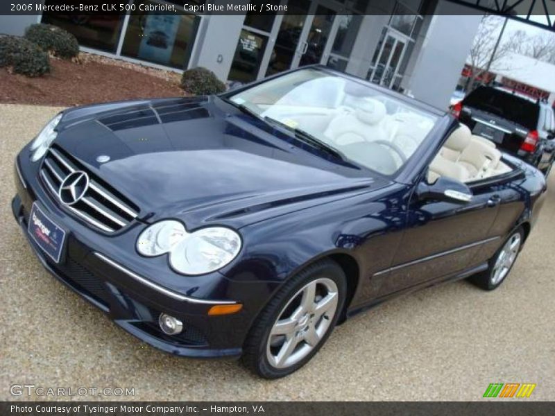 Capri Blue Metallic / Stone 2006 Mercedes-Benz CLK 500 Cabriolet
