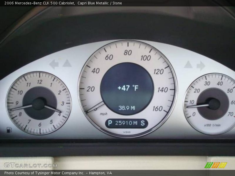 Capri Blue Metallic / Stone 2006 Mercedes-Benz CLK 500 Cabriolet