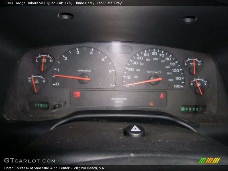 Flame Red / Dark Slate Gray 2004 Dodge Dakota SXT Quad Cab 4x4