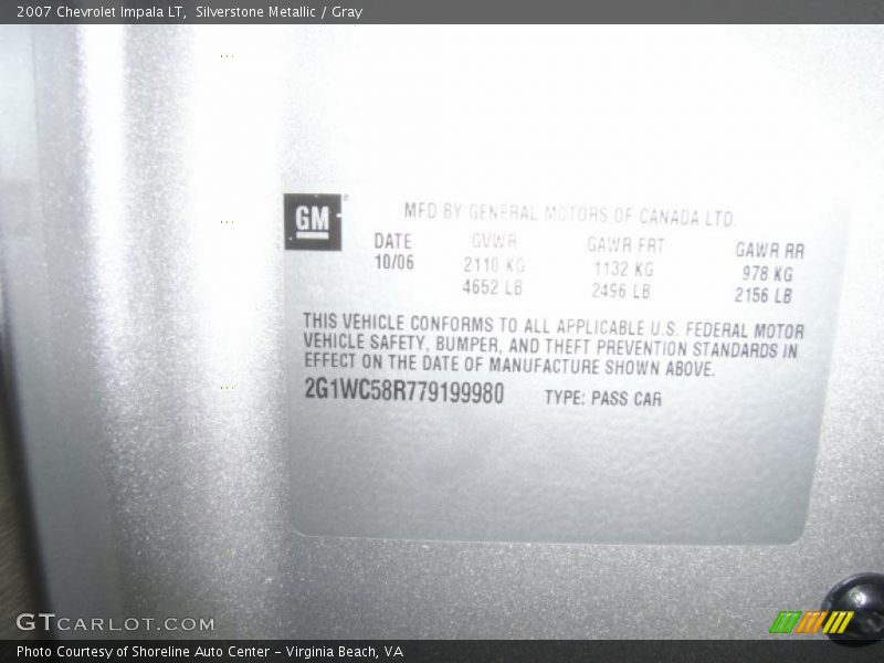 Silverstone Metallic / Gray 2007 Chevrolet Impala LT