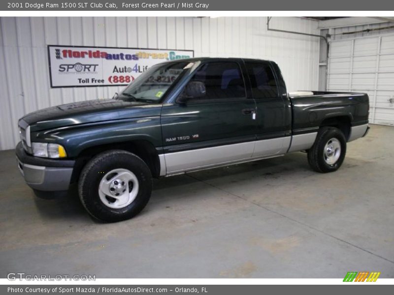 Forest Green Pearl / Mist Gray 2001 Dodge Ram 1500 SLT Club Cab