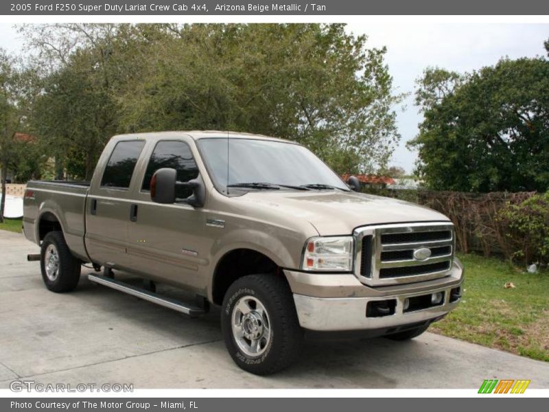 Arizona Beige Metallic / Tan 2005 Ford F250 Super Duty Lariat Crew Cab 4x4