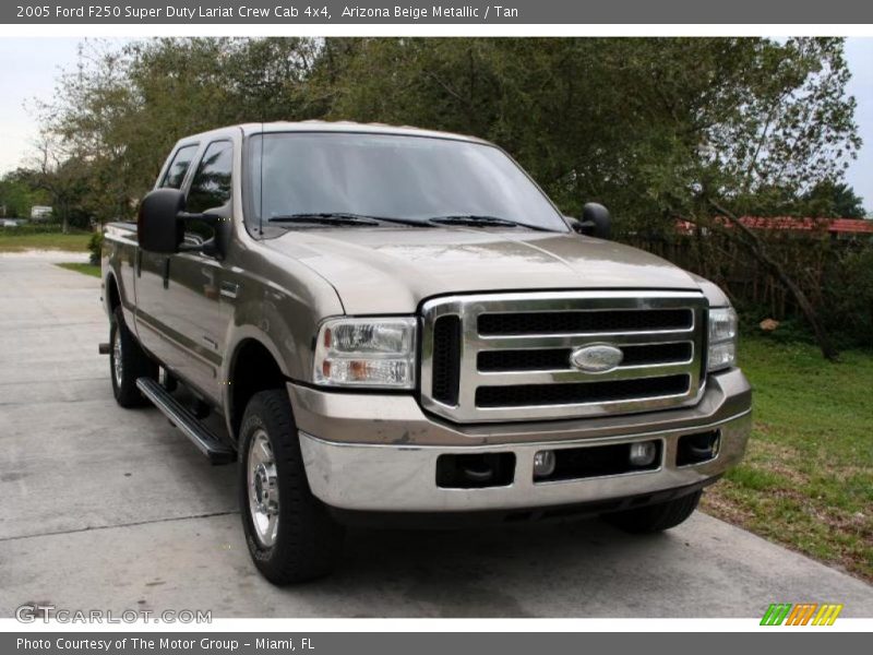 Arizona Beige Metallic / Tan 2005 Ford F250 Super Duty Lariat Crew Cab 4x4