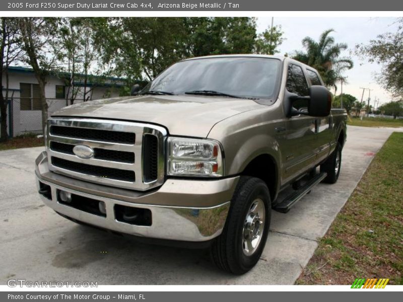 Arizona Beige Metallic / Tan 2005 Ford F250 Super Duty Lariat Crew Cab 4x4