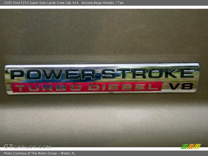 Arizona Beige Metallic / Tan 2005 Ford F250 Super Duty Lariat Crew Cab 4x4