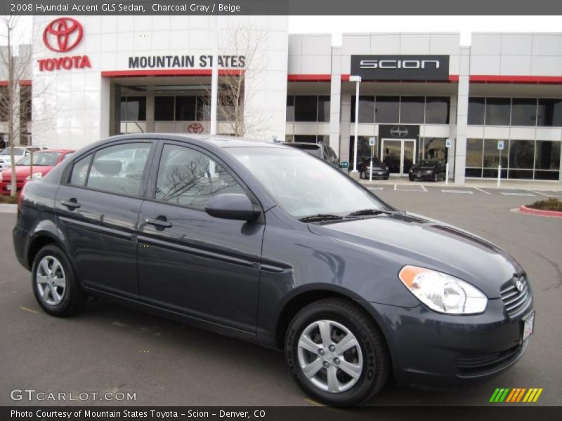 Charcoal Gray / Beige 2008 Hyundai Accent GLS Sedan