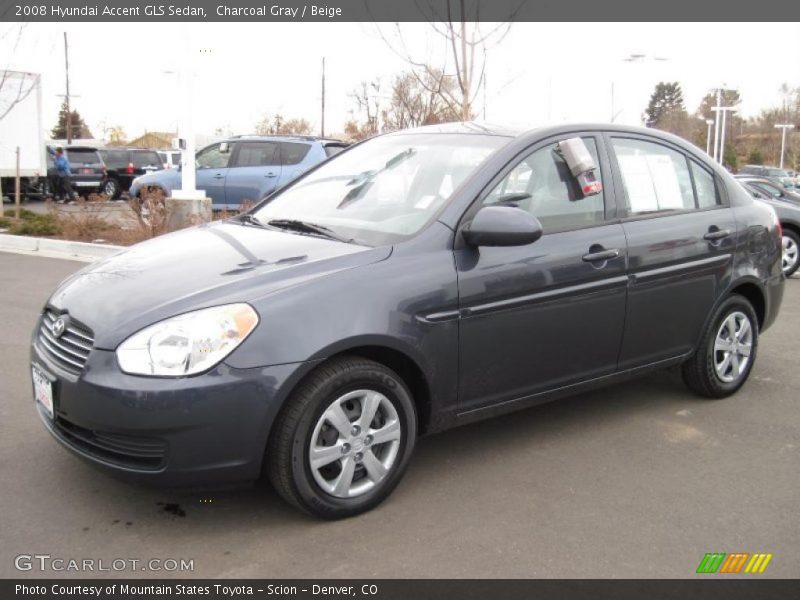 Charcoal Gray / Beige 2008 Hyundai Accent GLS Sedan
