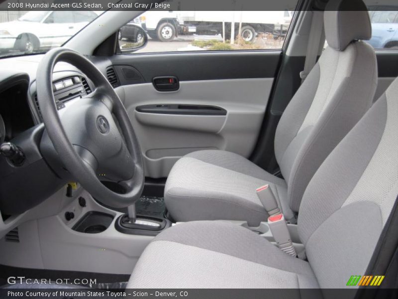 Charcoal Gray / Beige 2008 Hyundai Accent GLS Sedan