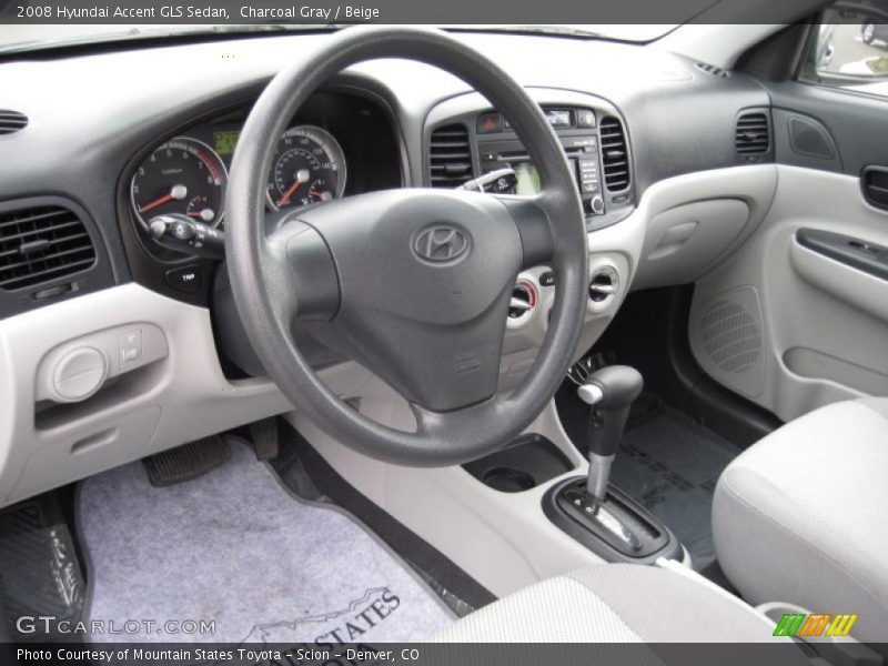 Charcoal Gray / Beige 2008 Hyundai Accent GLS Sedan
