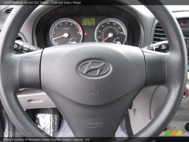 Charcoal Gray / Beige 2008 Hyundai Accent GLS Sedan