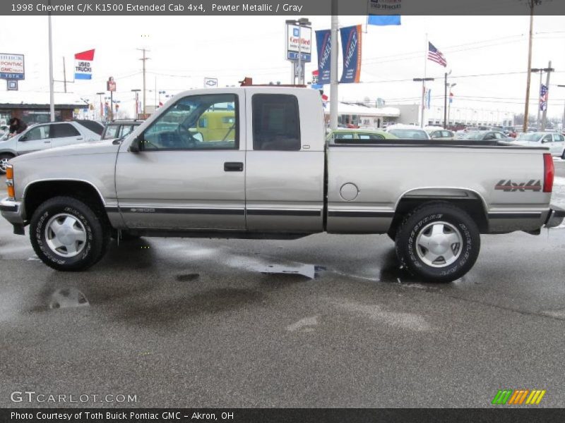 Pewter Metallic / Gray 1998 Chevrolet C/K K1500 Extended Cab 4x4
