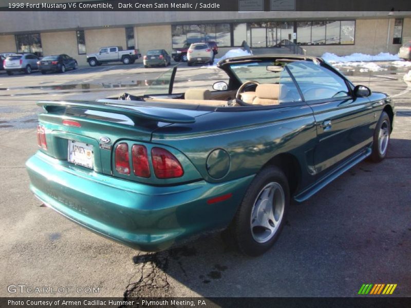 Dark Green Satin Metallic / Saddle 1998 Ford Mustang V6 Convertible