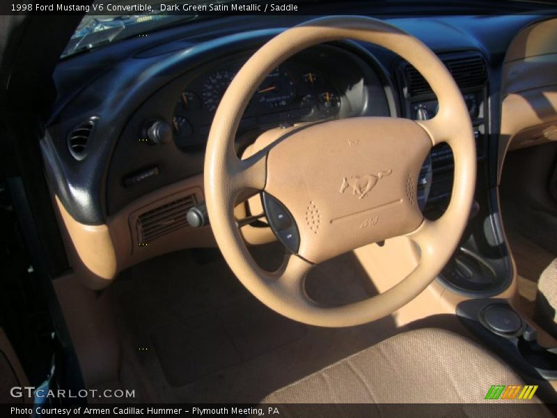 Dark Green Satin Metallic / Saddle 1998 Ford Mustang V6 Convertible