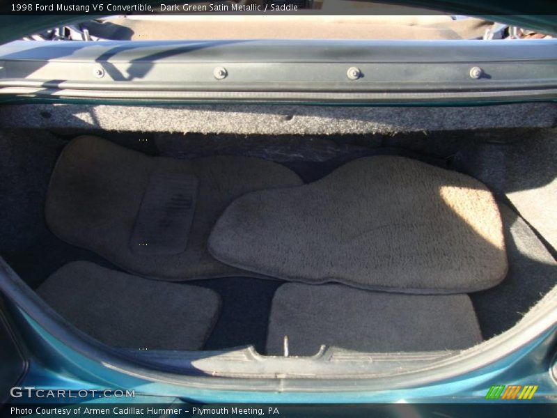 Dark Green Satin Metallic / Saddle 1998 Ford Mustang V6 Convertible
