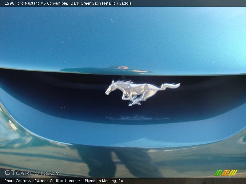 Dark Green Satin Metallic / Saddle 1998 Ford Mustang V6 Convertible